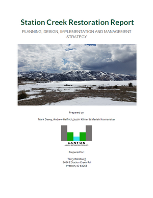 Canyon Aquatic Restoration Specialists - Station Creek Design Report image